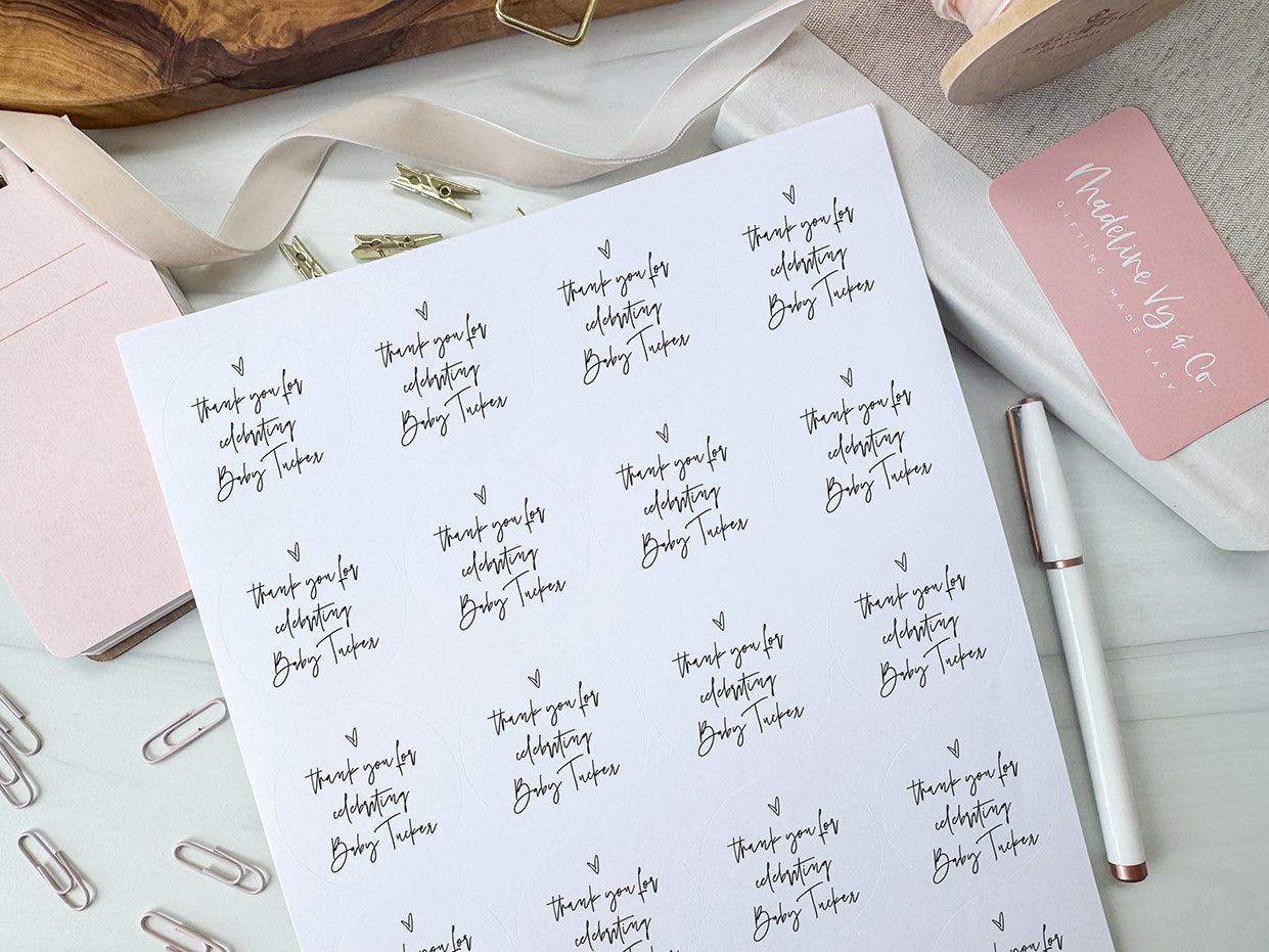DIY Baby Shower Party Favor Stickers Template
