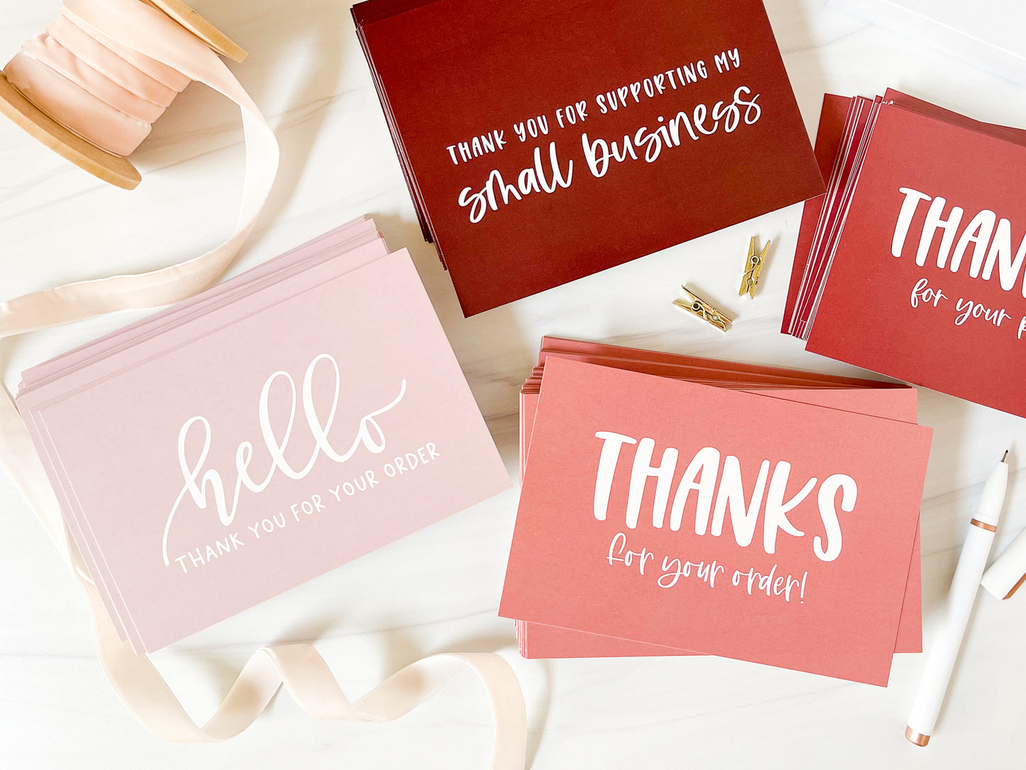 Dusty Rose Thank You Cards