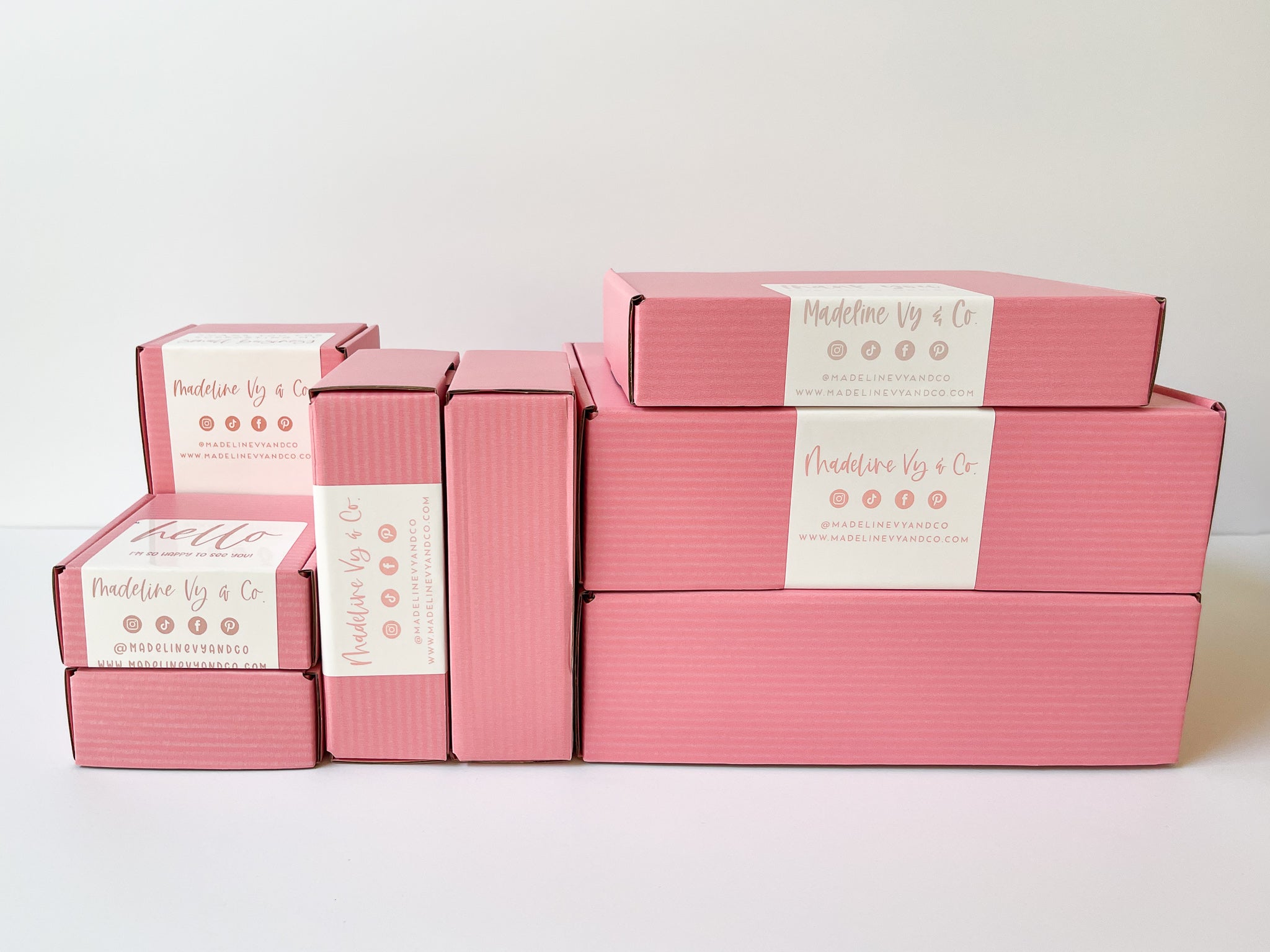 Pink mailer store boxes