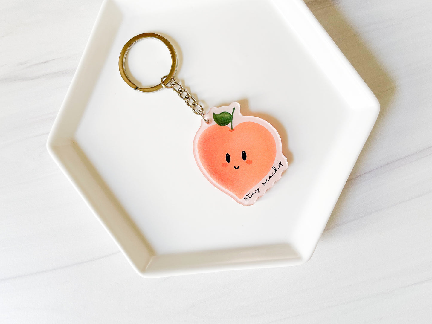 Stay Peachy Acrylic Keychain