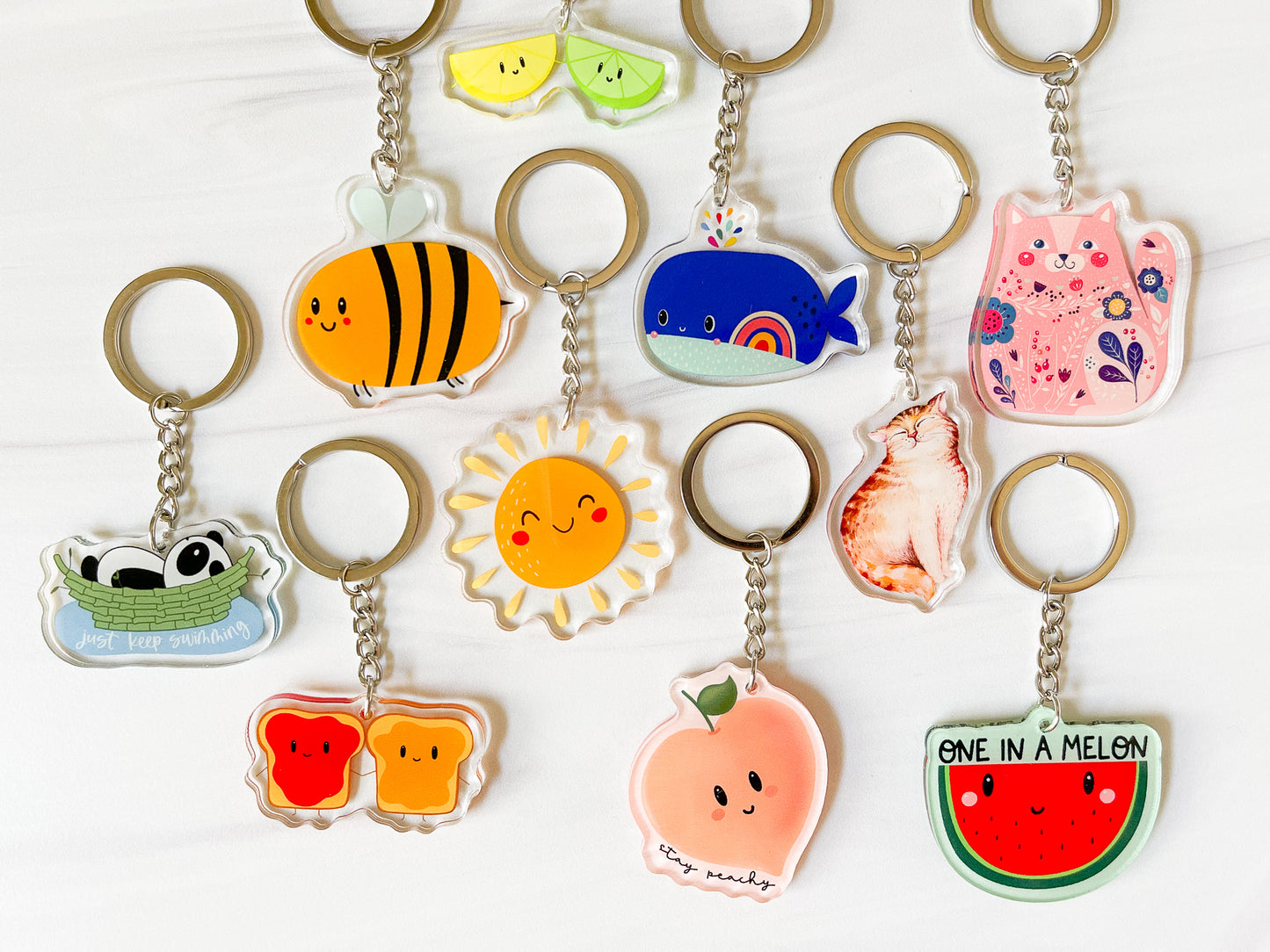 Peanut Butter and Jelly Acrylic Keychain