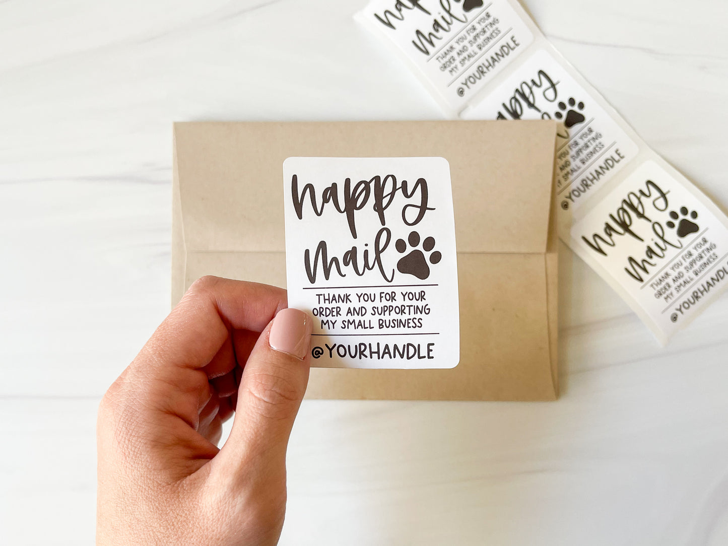 Pet Paw Social Media Happy Mail Packaging Sticker