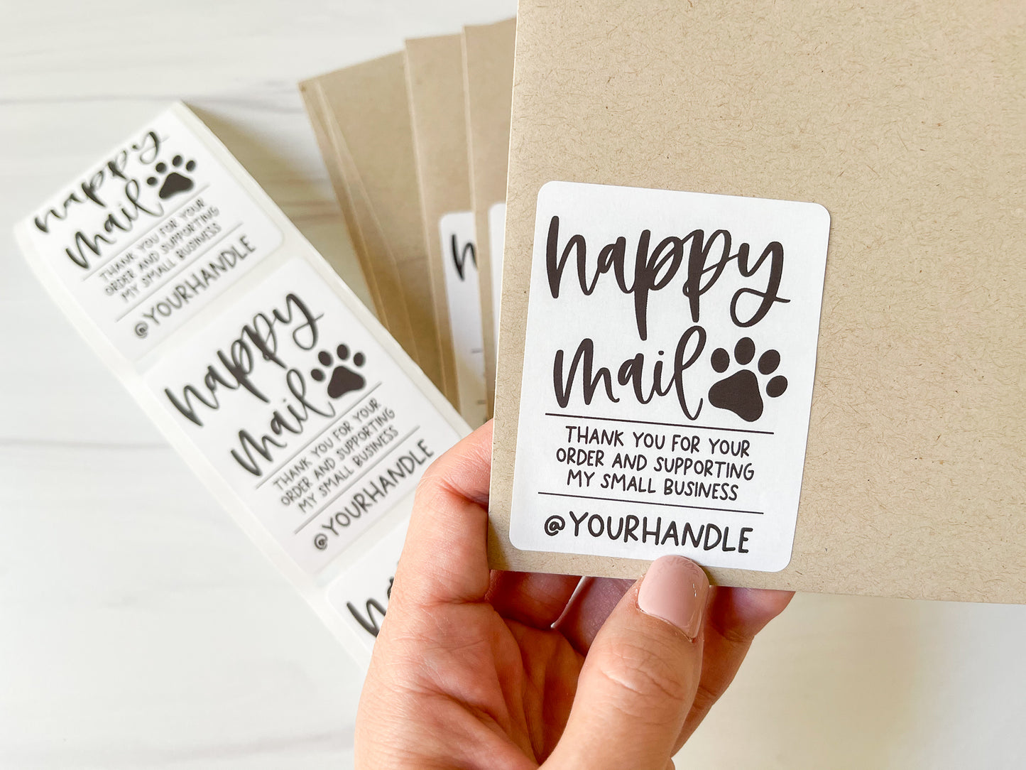 Pet Paw Social Media Happy Mail Packaging Sticker