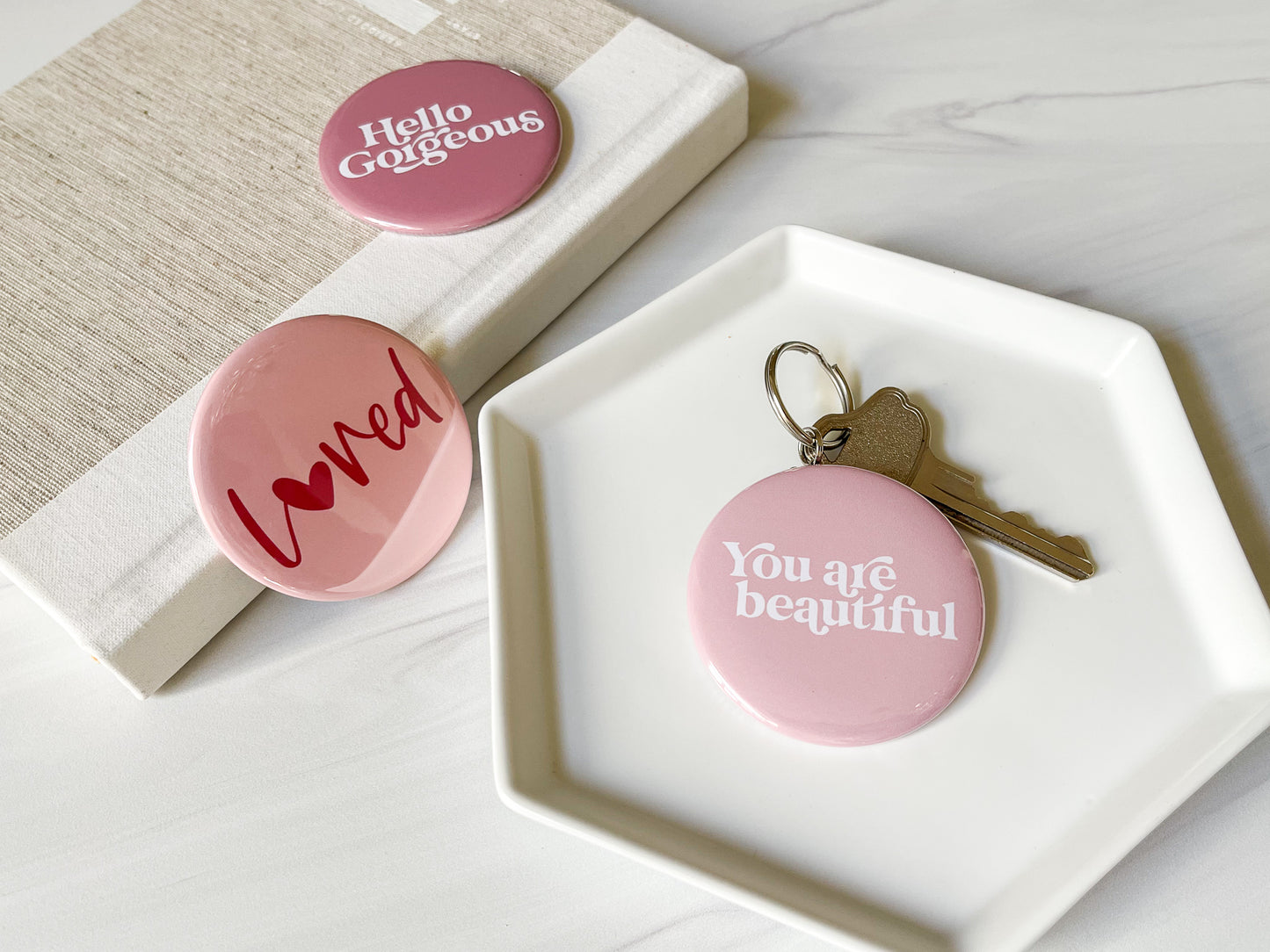You Are Beautiful Pins, Magnets, Keychains