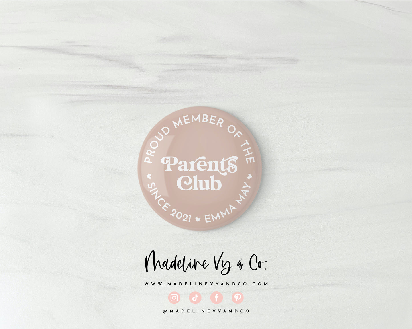 Parents Club Badge Pins, Magnets, Keychains